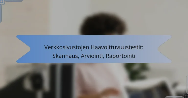 Verkkosivustojen Haavoittuvuustestit: Skannaus, Arviointi, Raportointi
