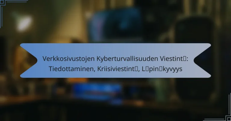 Verkkosivustojen Kyberturvallisuuden Viestintä: Tiedottaminen, Kriisiviestintä, Läpinäkyvyys