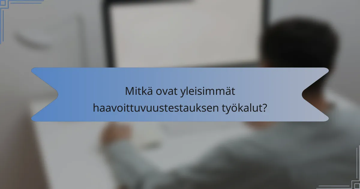Mitkä ovat yleisimmät haavoittuvuustestauksen työkalut?
