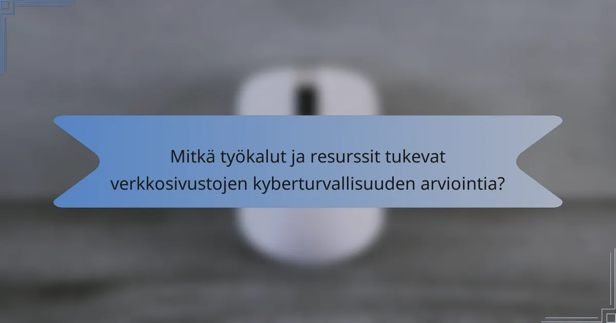 Mitkä työkalut ja resurssit tukevat verkkosivustojen kyberturvallisuuden arviointia?